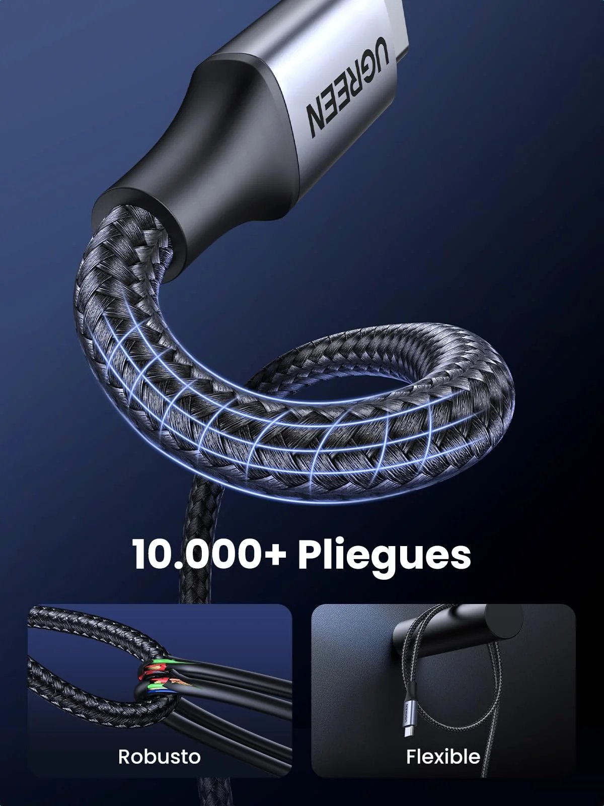 Cable USB-C a USB-C 240W PD de 2 Metros (Trenzado) - 2
