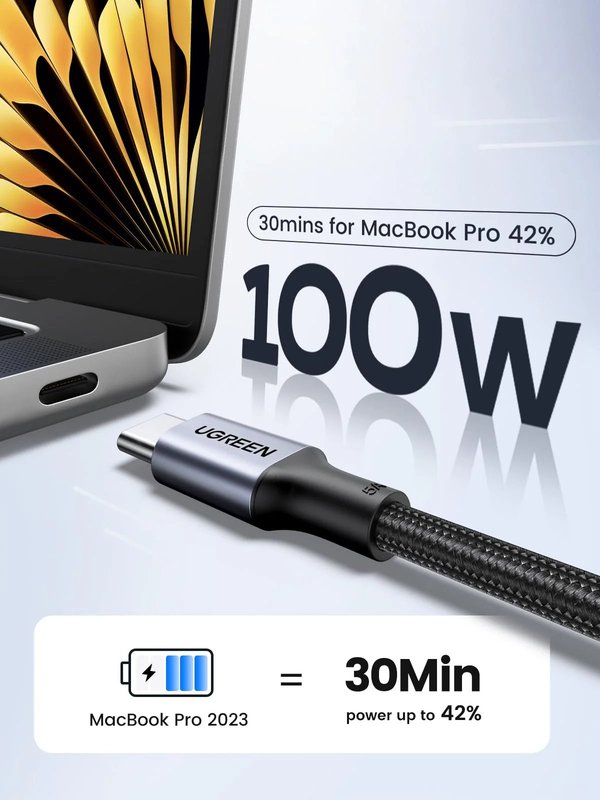 Cable de Carga USB-C a USB-C 100W (5A) - UGREEN