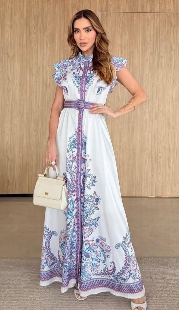 Vestido blanco con estampado 