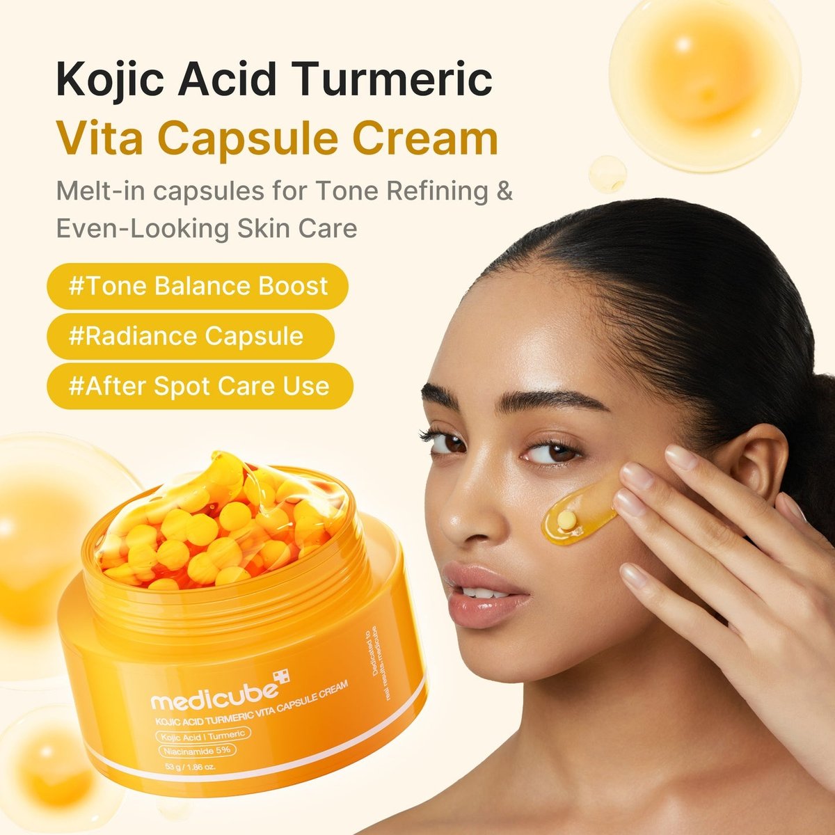 MEDICUBE - Kojic Acid Turmeric Vita Capsule Cream 53g - 3