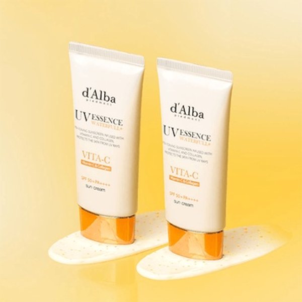 D'ALBA - UV Essence Waterfull + Vita-C Capsule Anti Aging Duo Vitamin C & Collagen SPF50+ PA++++ (50ml + 50ml)