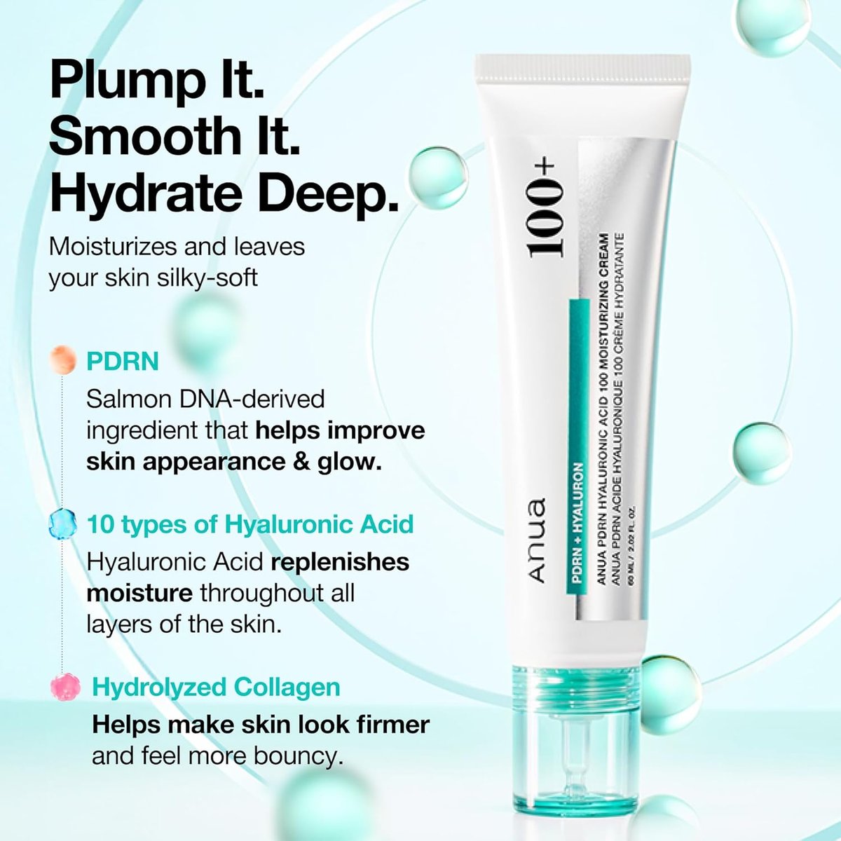 ANUA PDRN Hyaluronic Acid 100 Moisturizing Cream 60ml - 2