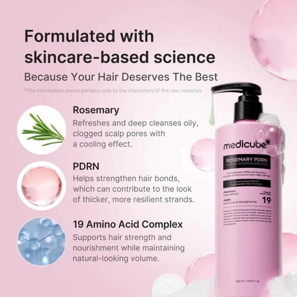MEDICUBE Rosemary PDRN Cooling Thickening Shampoo 400ml