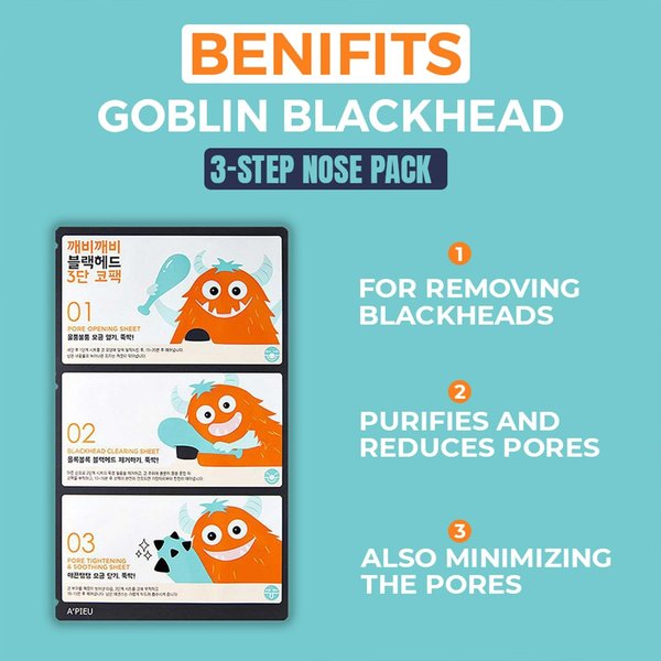 APIEU Goblin Blackhead 3 Step Nose Pack 