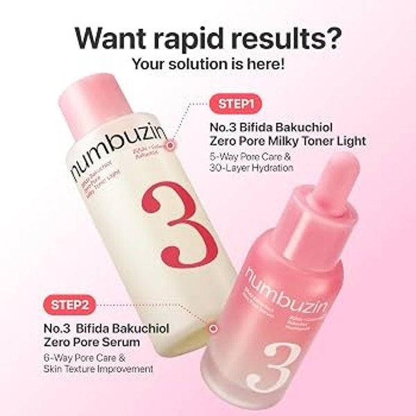NUMBUZIN No 3 Bifida Bakuchiol Zero Pore Milky Toner Light 200ml