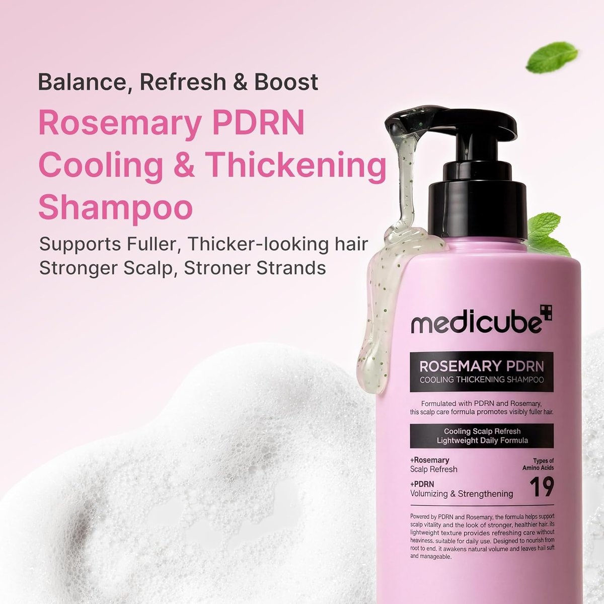 MEDICUBE Rosemary PDRN Cooling Thickening Shampoo 400ml - 2