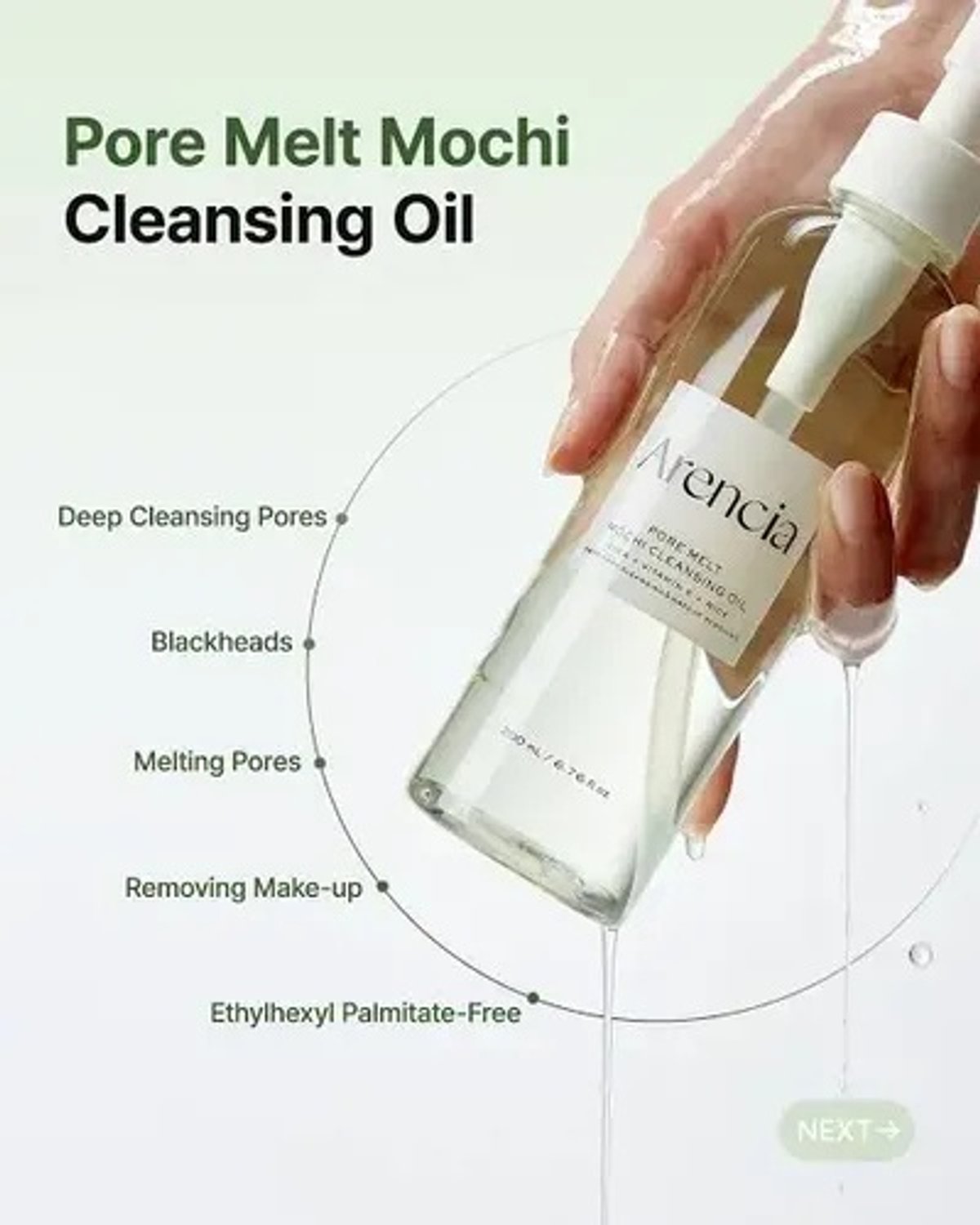 ARENCIA - Pore Melt Mochi Cleansing Oil 200ml - 2