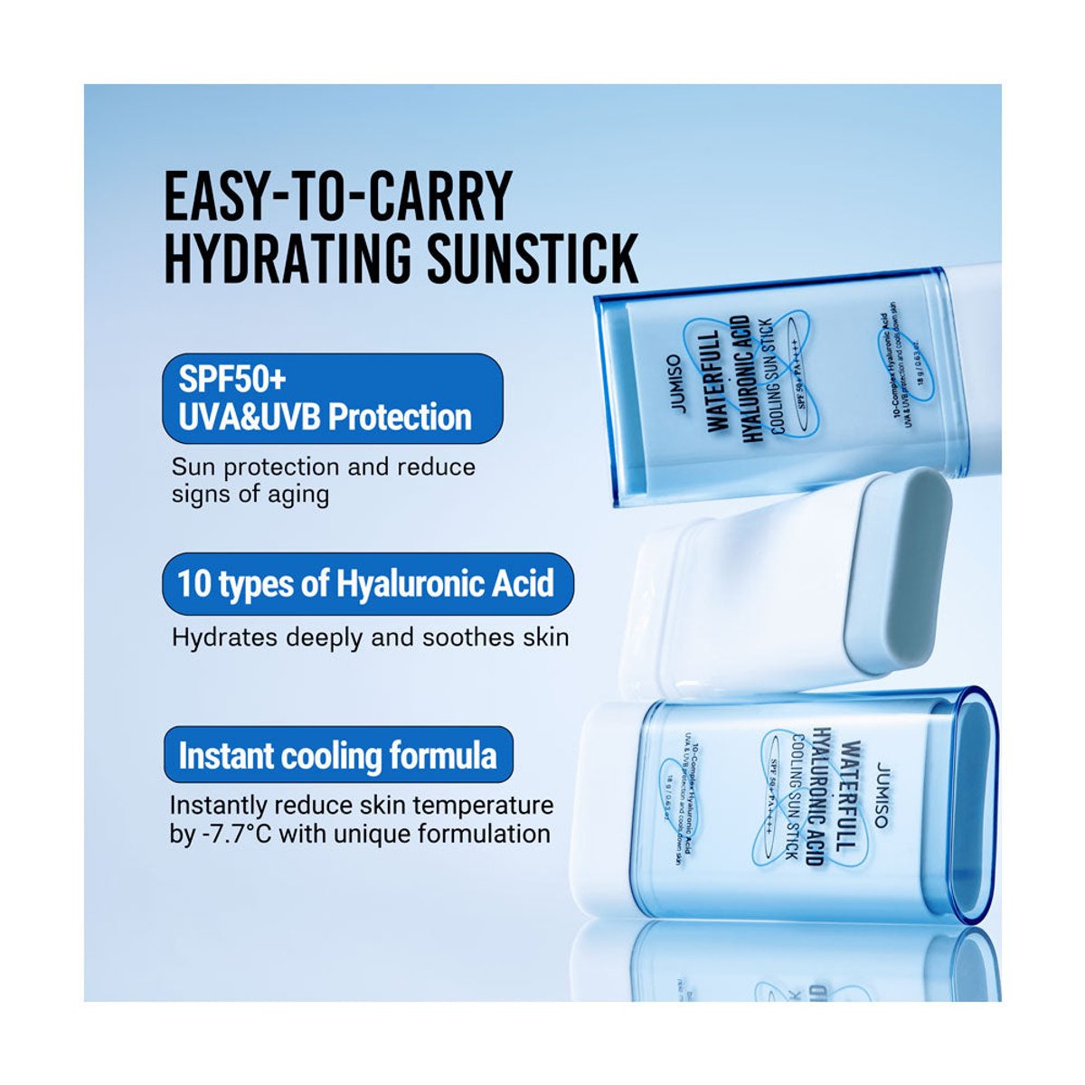 JUMISO - Waterfull Hyaluronic Cooling Stick SPF50+ PA++++ 18g - 2