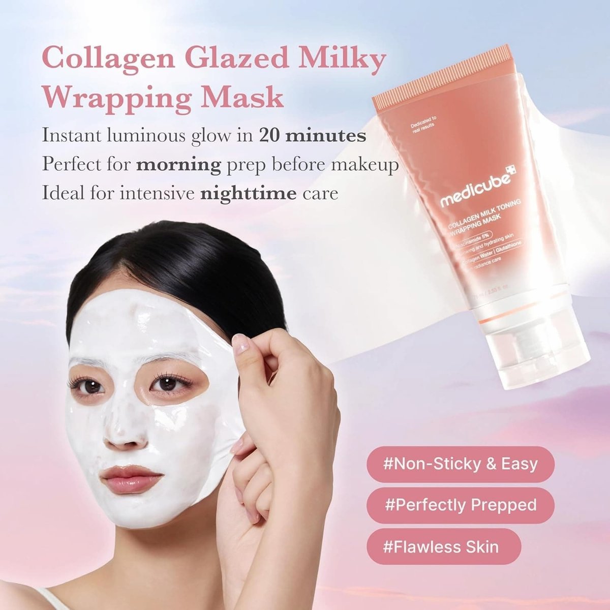MEDICUBE - Milk Toning Wrapping Mask 75ml - 2