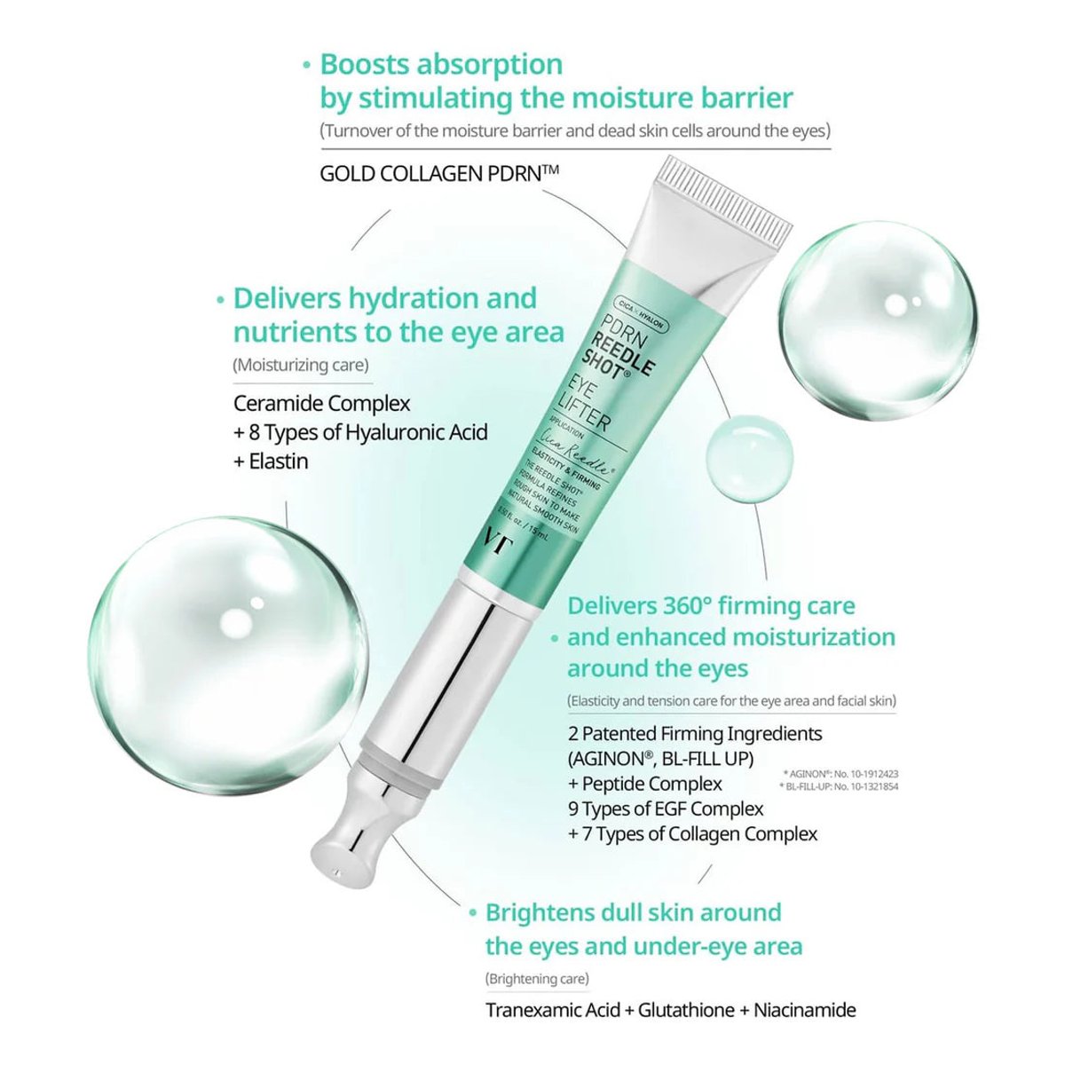 VT COSMETICS PDRN Reedle Shot Firming Eye Cream 15ml - 3