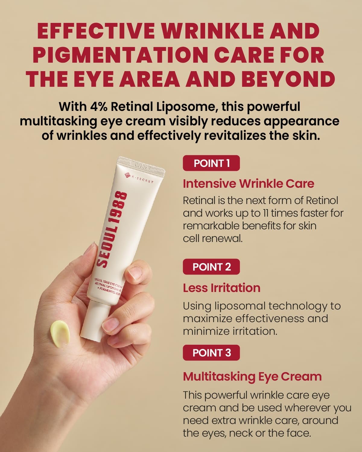 K-SECRET - Seoul 1988 Eye Cream Retinal Liposome + Fermented Bean 30ml - 3