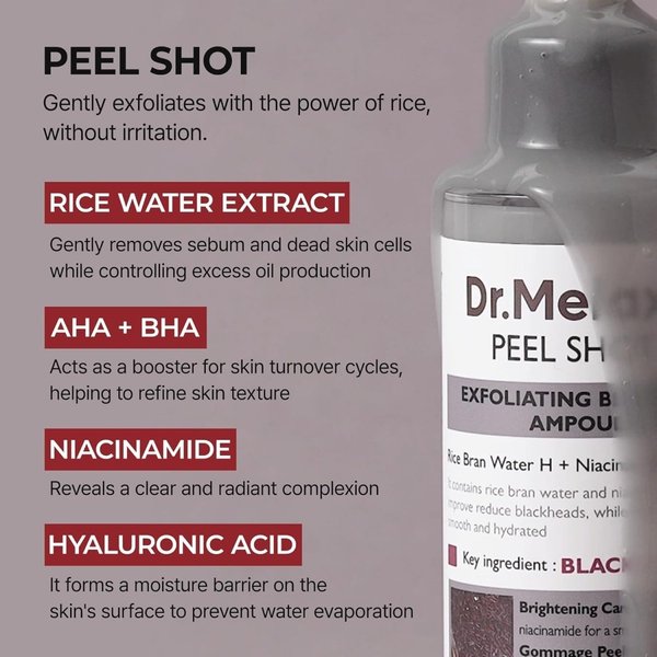 DR. MELAXIN - Peel Shot Exfoliant Black Rice Ampoule 80ml