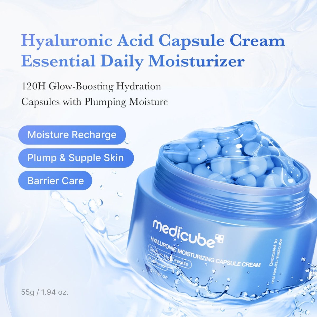 MEDICUBE - Hyaluronic Moisturizing Capsule Cream 55g - 3