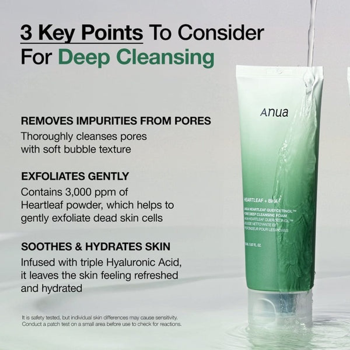 ANUA - Heartleaf Quercetinol Pore Deep Cleansing Foam 150ml - 3
