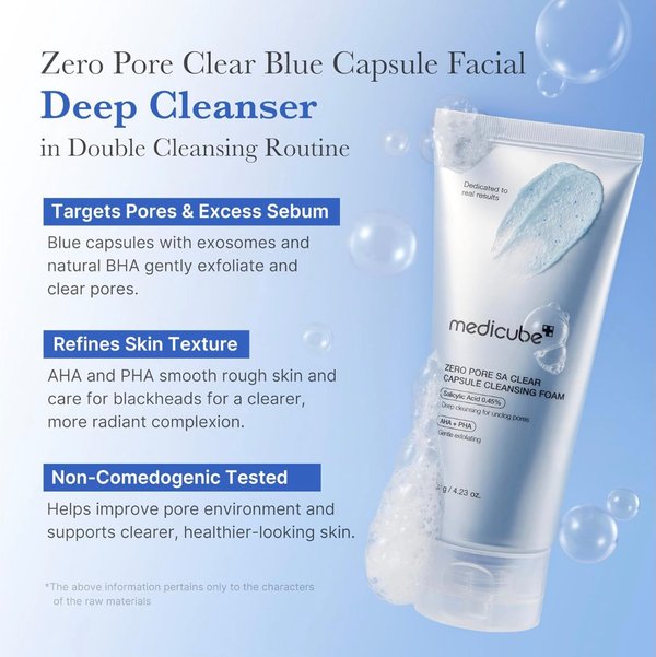MEDICUBE Zero Pore SA Clear Capsule Cleansing Foam 120g