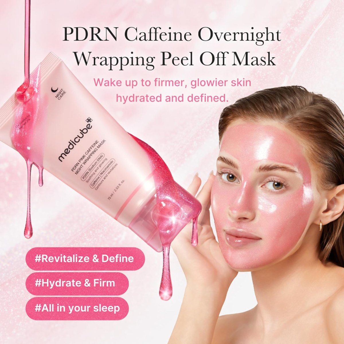 MEDICUBE - PDRN Pink Caffeine Night Wrapping Mask 75ml - 3