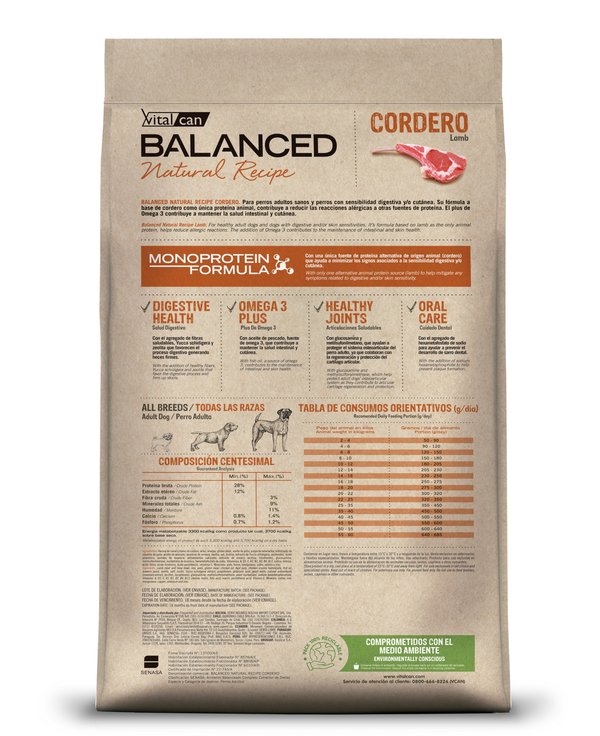 Balanced Natural Recipe Cordero Perro Adulto