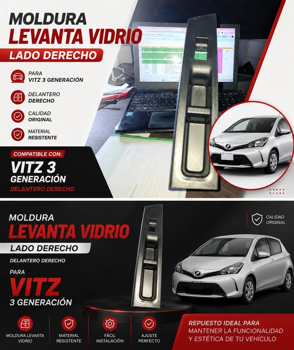 Moldura Delantero Acompañante /Derecho Toyota Vitz 3 Generación