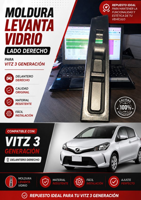 Moldura Delantero Acompañante /Derecho Toyota Vitz 3 Generación
