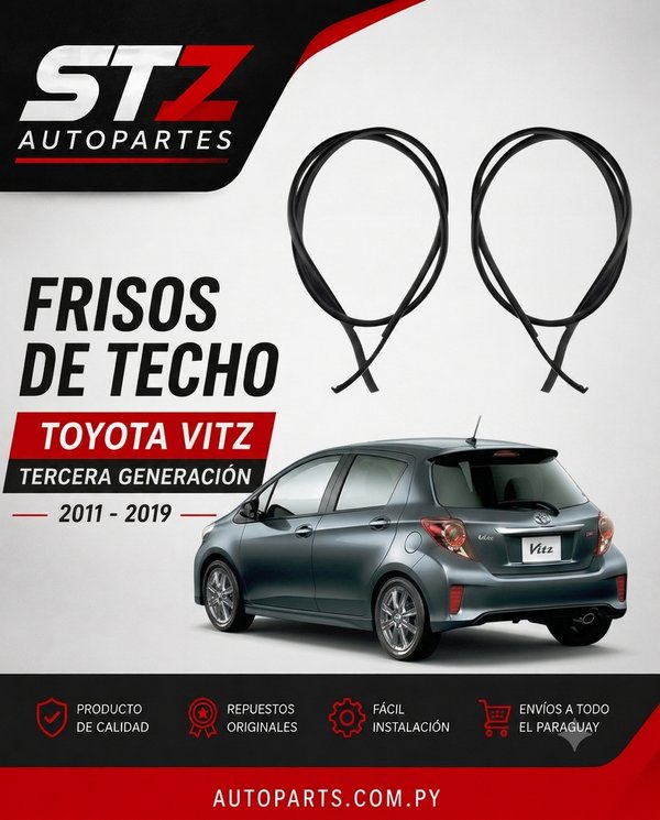 Par ( 2 ) Frisos de Techo para Toyota Vitz (2011 - 2019) – Tercera Generación