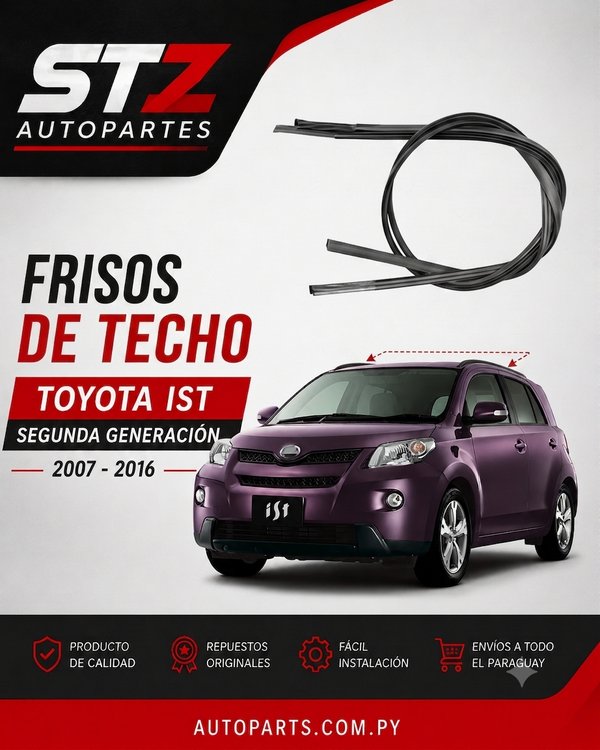 PAR Frisos de Techo para Toyota IST 2007 - 2016 – 2ª Generación | STZ Autopartes