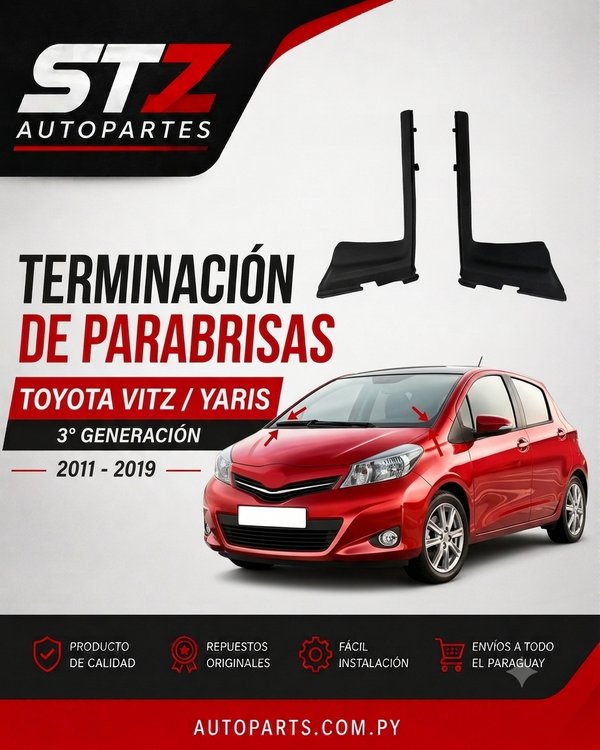 Terminación de Parabrisas para Toyota Vitz / Yaris (2011 - 2019) – 3ª Generación | STZ Autopartes