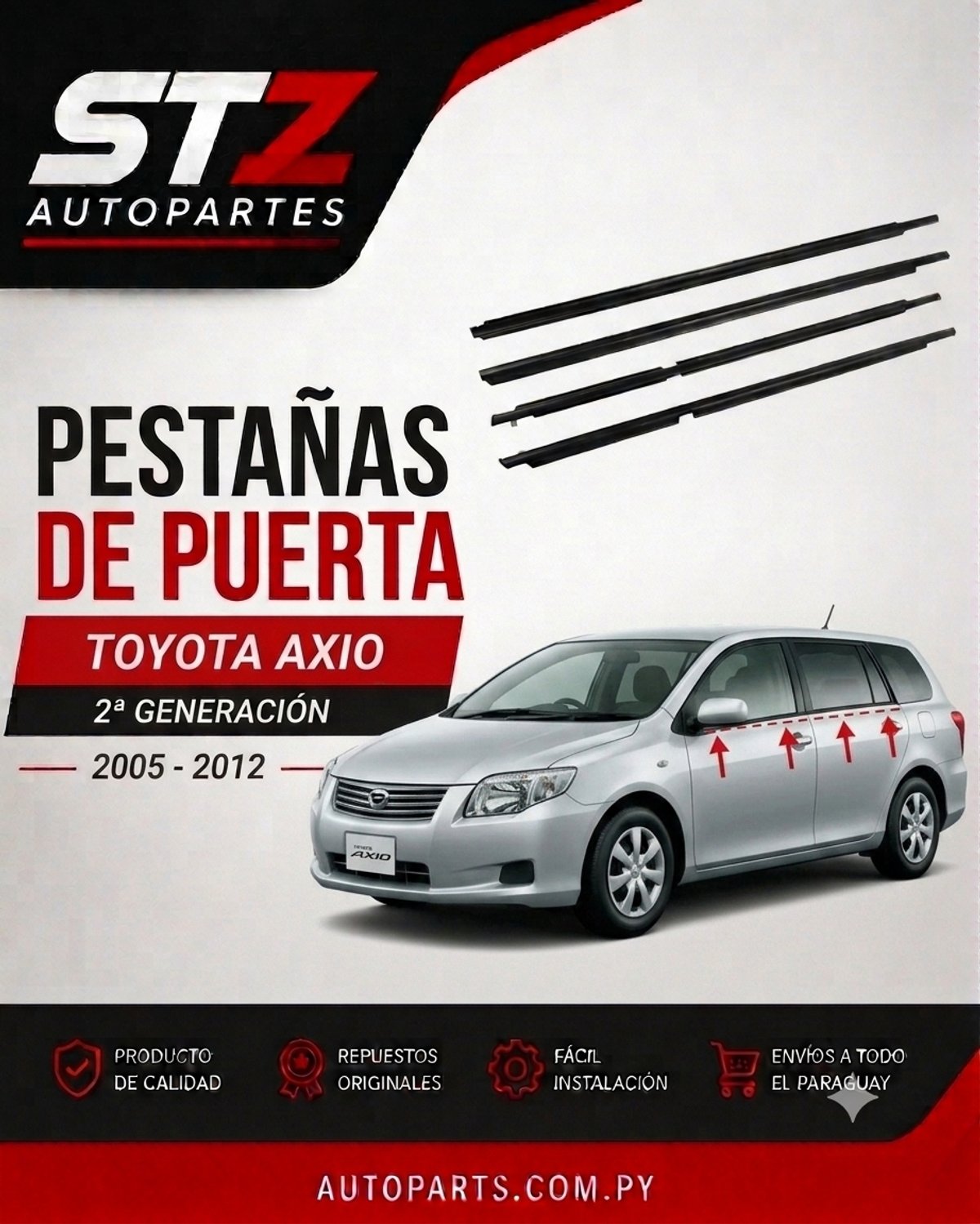 Media Guia / Burletes Toyota Axio - Fielder  - 2