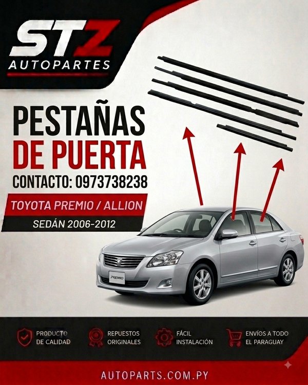 Media Guia - Burletes Toyota Allion / Premio 2007 - 2014