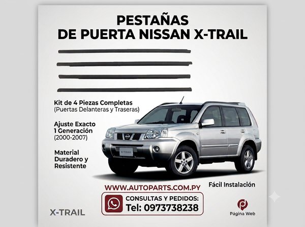 Media Guía - Pestaña de Puerta Nissan Xtrail T30 2000 ~ 2007