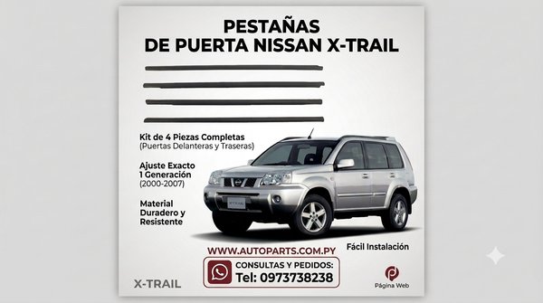 Media Guía - Pestaña de Puerta Nissan Xtrail T30 2000 ~ 2007