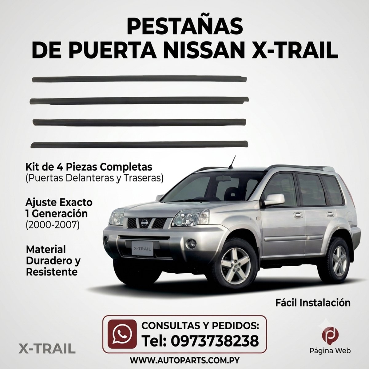 Media Guía - Pestaña de Puerta Nissan Xtrail T30 2000 ~ 2007 - 7