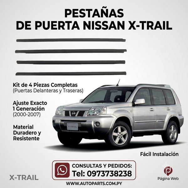 Media Guía - Pestaña de Puerta Nissan Xtrail T30 2000 ~ 2007