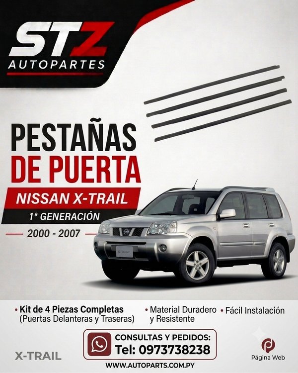 Media Guía - Pestaña de Puerta Nissan Xtrail T30 2000 ~ 2007