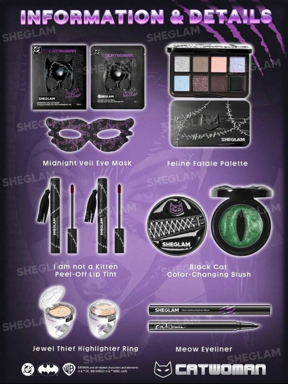 Set de Maquillaje Edición Limitada SHEGLAM x DC Catwoman Collection Box (Colección Completa) - 2