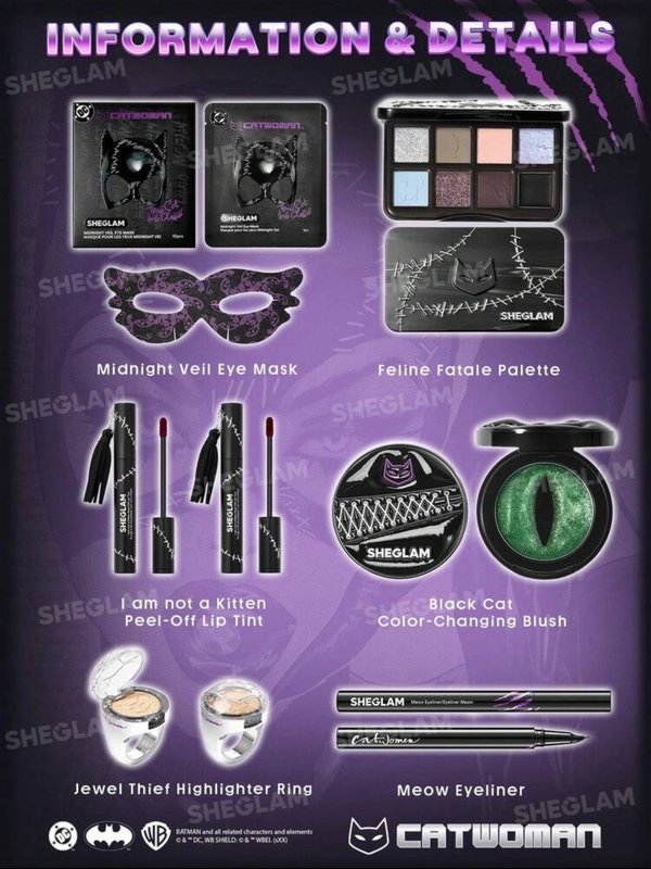 Set de Maquillaje Edición Limitada SHEGLAM x DC Catwoman Collection Box (Colección Completa)
