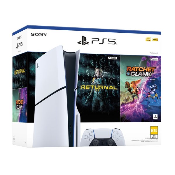 CONSOLA PLAYSTATION 5, SLIM, 2 JUEGOS