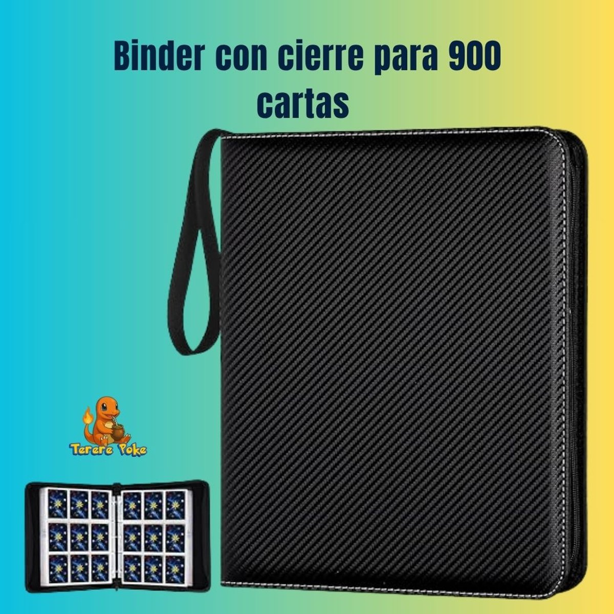 Binder con cierre para 900 cartas