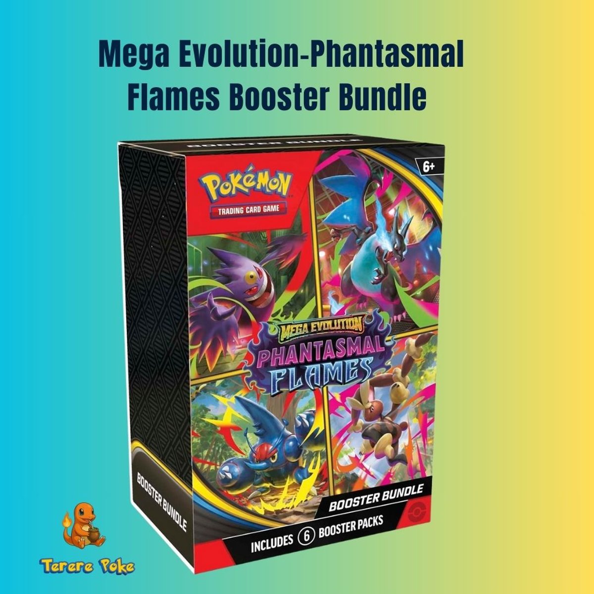 Pokémon TCG: Mega Evolution-Phantasmal Flames Booster Bundle (6 Packs)