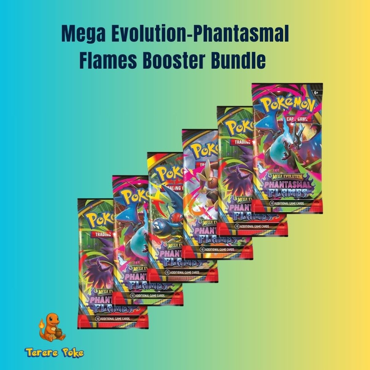 Pokémon TCG: Mega Evolution-Phantasmal Flames Booster Bundle (6 Packs) - 2