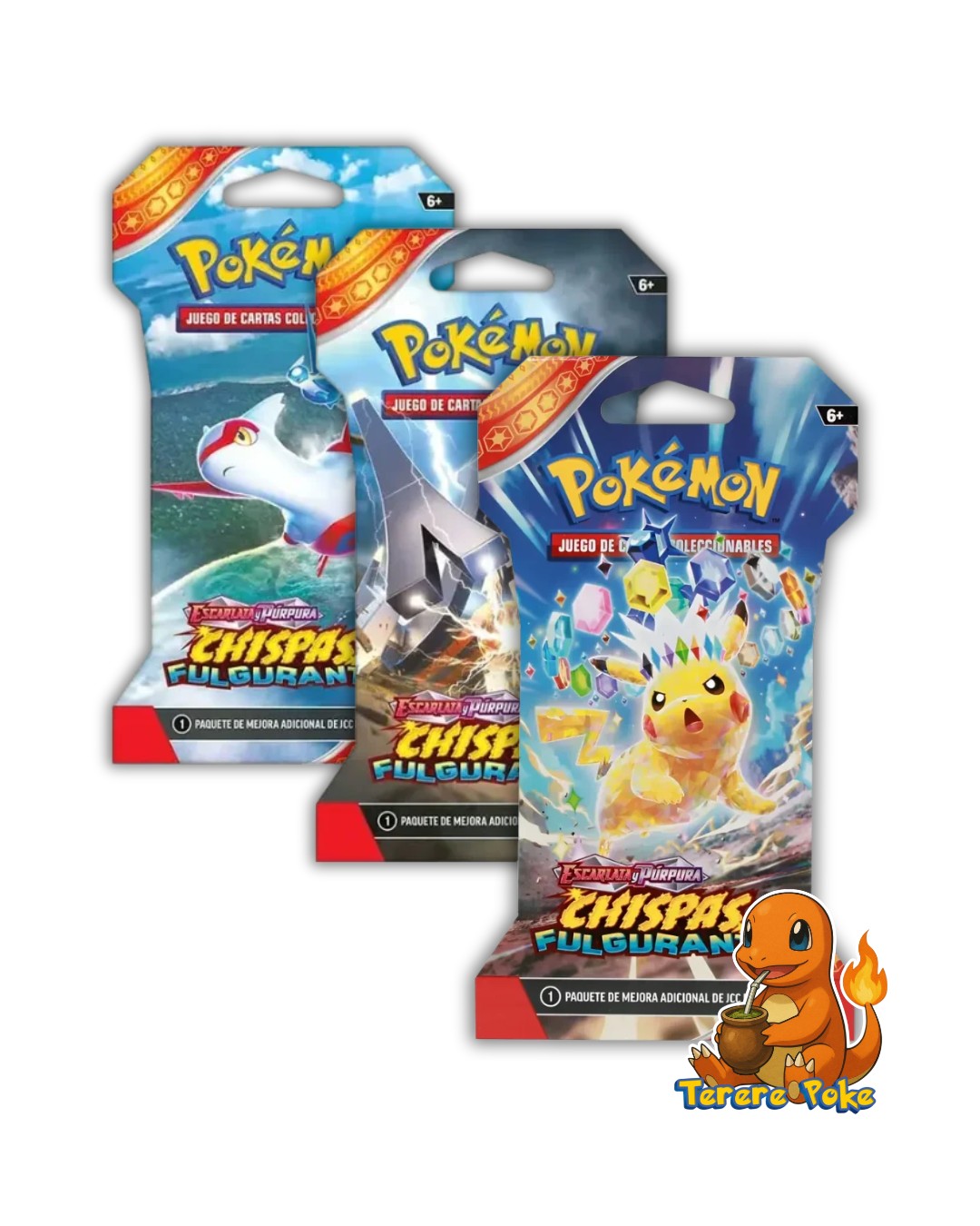 Pokémon TCG Sleeved Booster- Chispas Fulgurantes