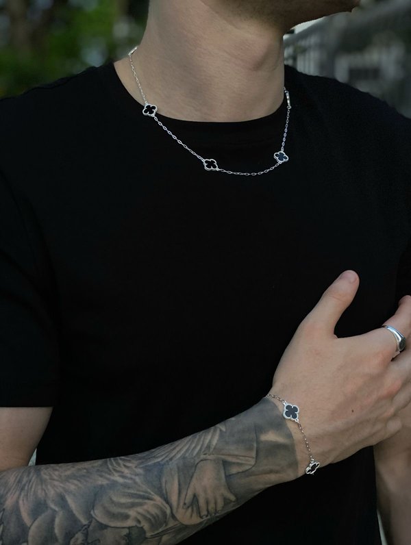 Kit VC Cadena/Pulsera Black-Silver