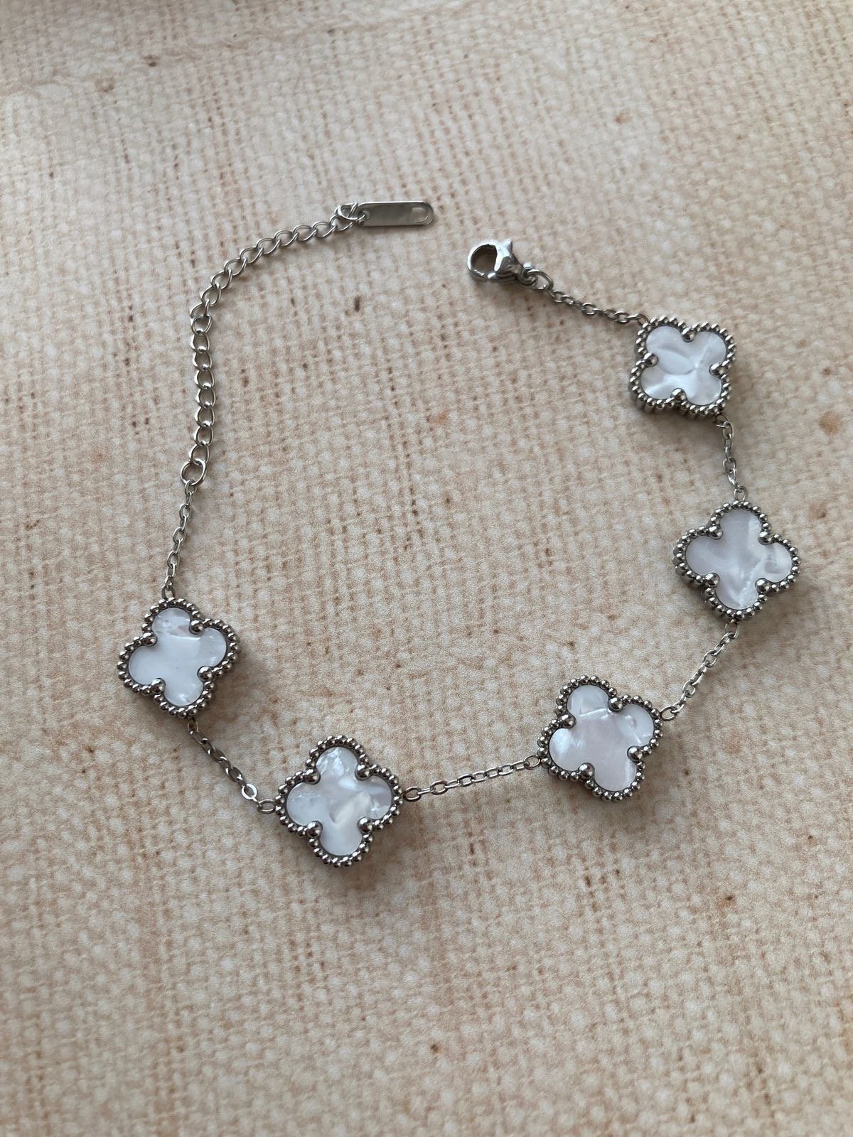 Pulsera Trebol White-Silver - 2