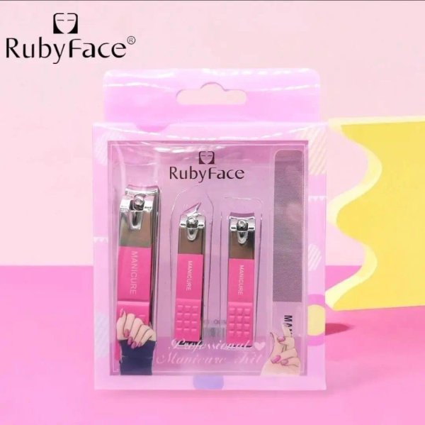 SET CORTA UÑAS 3PCS+LIMA DE UÑA 1PCS – RUBY FACE 6972547654753