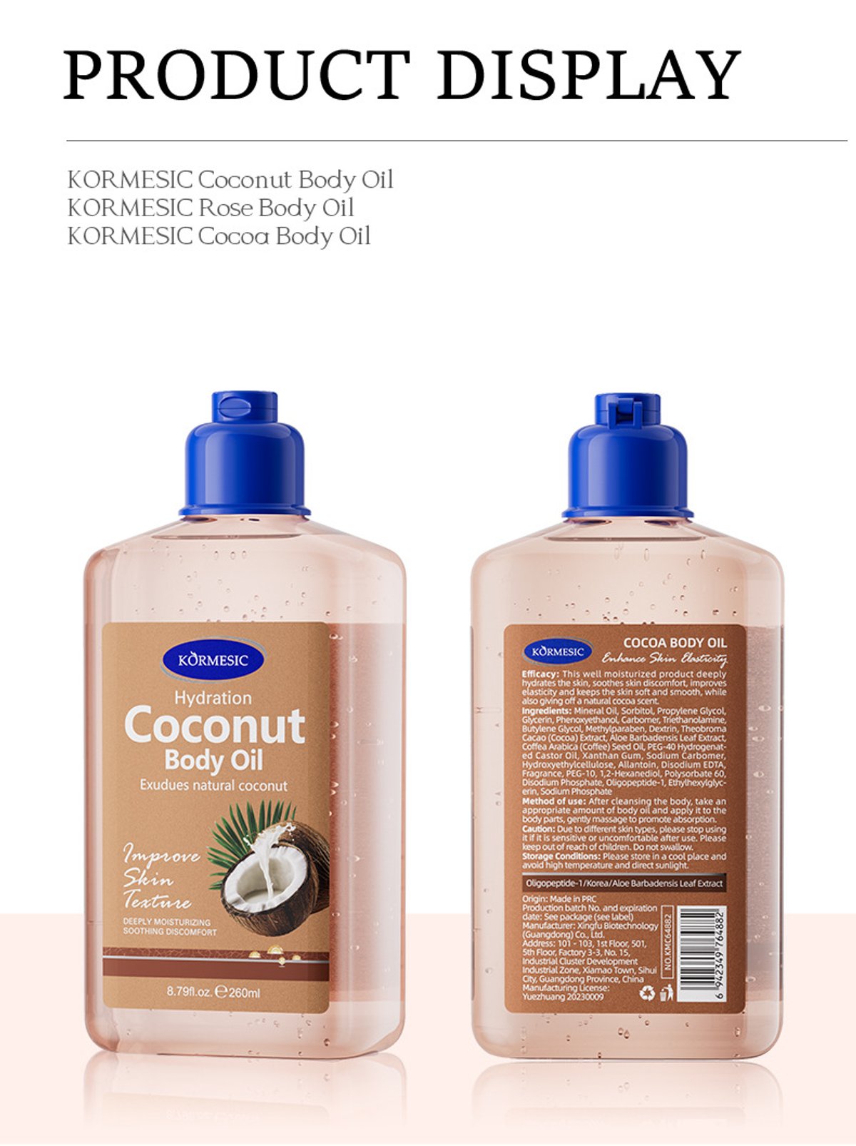 Aceite hidratante corporal de COCO 260ML - KORMESIC