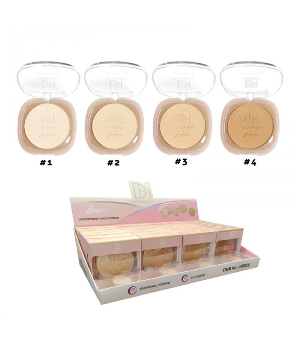 Polvo Compacto Waterproff Dhermosa x Bruna Wan`-7842383013696