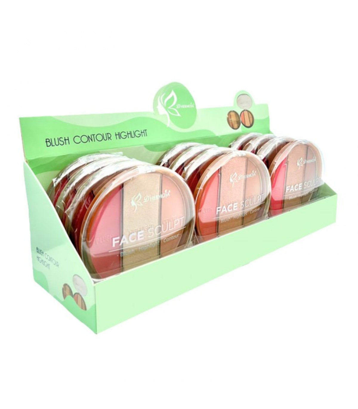 Paleta 3 en 1 Rubor/Contorno/Iluminador D'hermosa-7842383009804