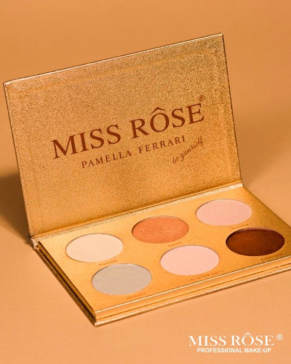 PALETA DE ILUMINADORES 6 COLOR-MISS ROSE PAMELA FERRARI 