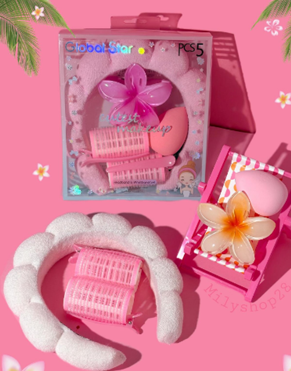 SET DE SKIN CARE Y MAQUILLAJE 5 PIEZAS -GLOBAL STAR 6973578919293