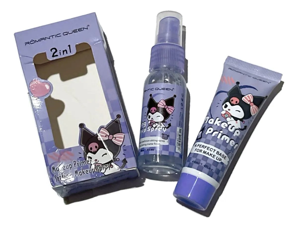 Set Kuromi Makeup Spray  Finalizador matte 40ml + Primer 30ml - 6972545159311