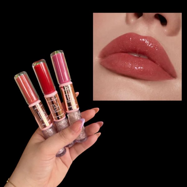 Labial Lip Gloss Matte & Shimmer 2EN1 D'hermosa  -7842383011029